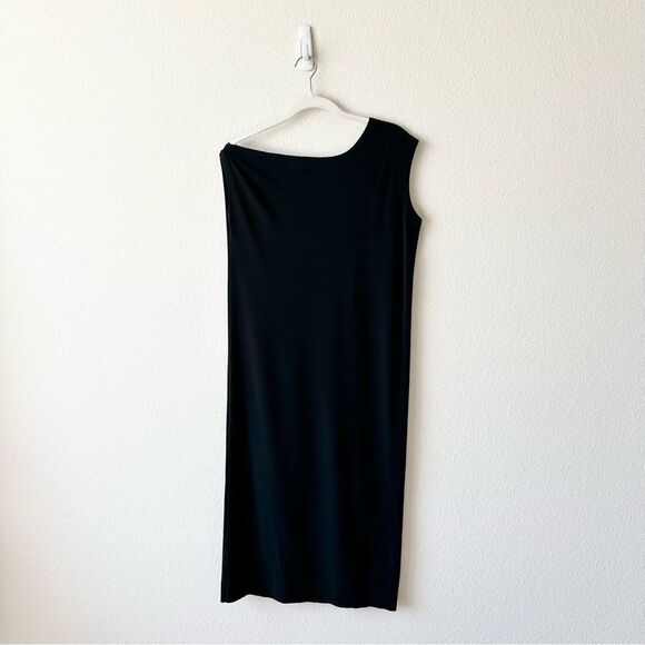 Norma Kamali Drop Shoulder Sleeveless Dress in Black Size Small - Picture 3 of 8